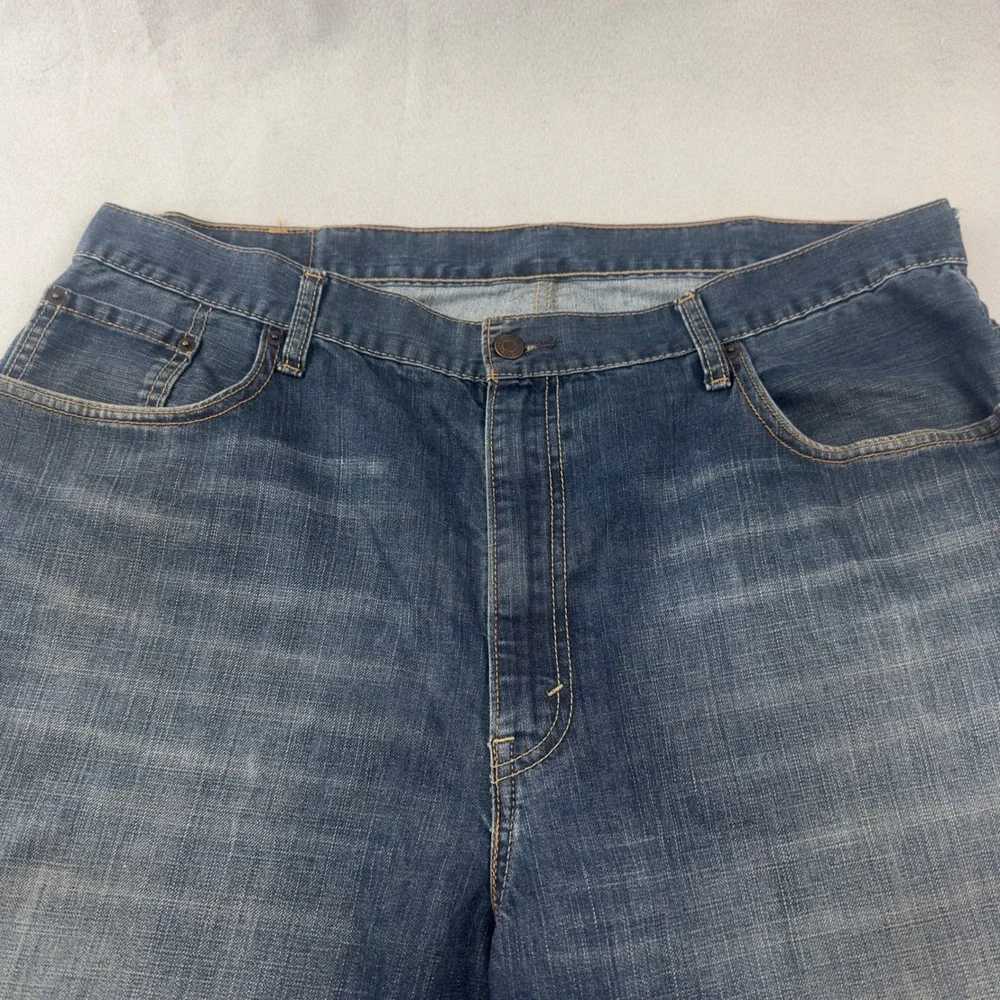 Levis 569 Loose Straight Mens Denim Shorts Blue Size 40 Cotton Jean Shorts